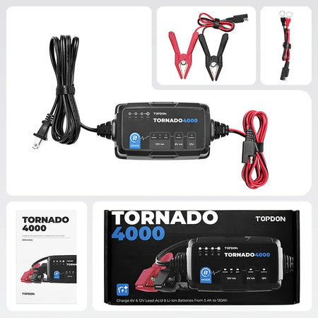 TOPDON T4000 6v-12v Intelligent Battery Charger